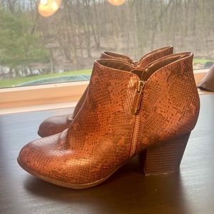 Brown Snake Skin Booties - Style & Co.